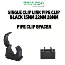 Black 15mm 22mm 28mm Single Pipe Lock Clip & Pipe Spacer Like Talon Pk 25 50 100