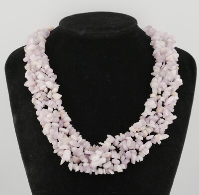 Beautiful Gemporia Kunzite Woven Multi Strand Necklace wth