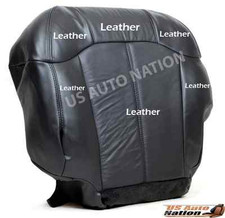 1999-2002 For Chevy Silverado Bottom Driver Genuine Leather Seat Cover Dark Gray