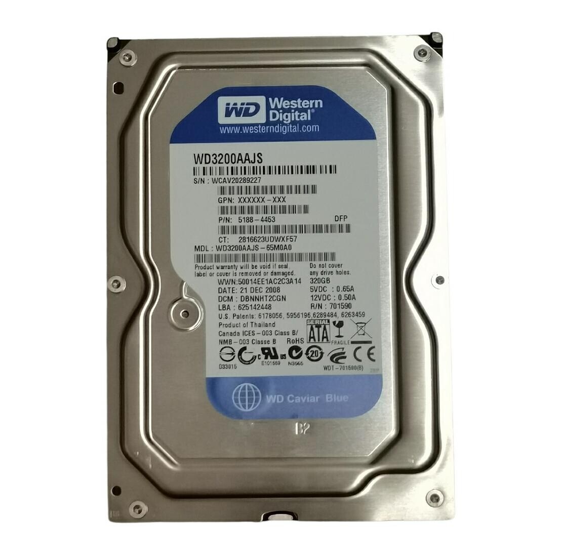 希少・低稼働688h】WD3200AAJS-00L7A0 ドナー・保守用 Western Digital