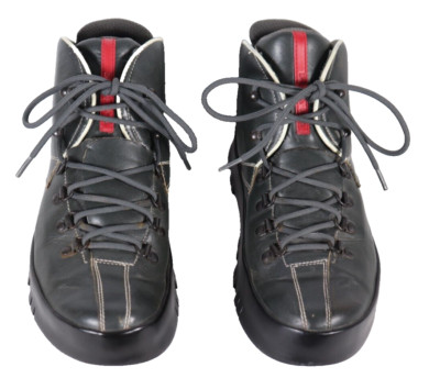 Prada Women s Size IT 40 Green Leather Hiking Combat Boots Linea Rossa Vintage