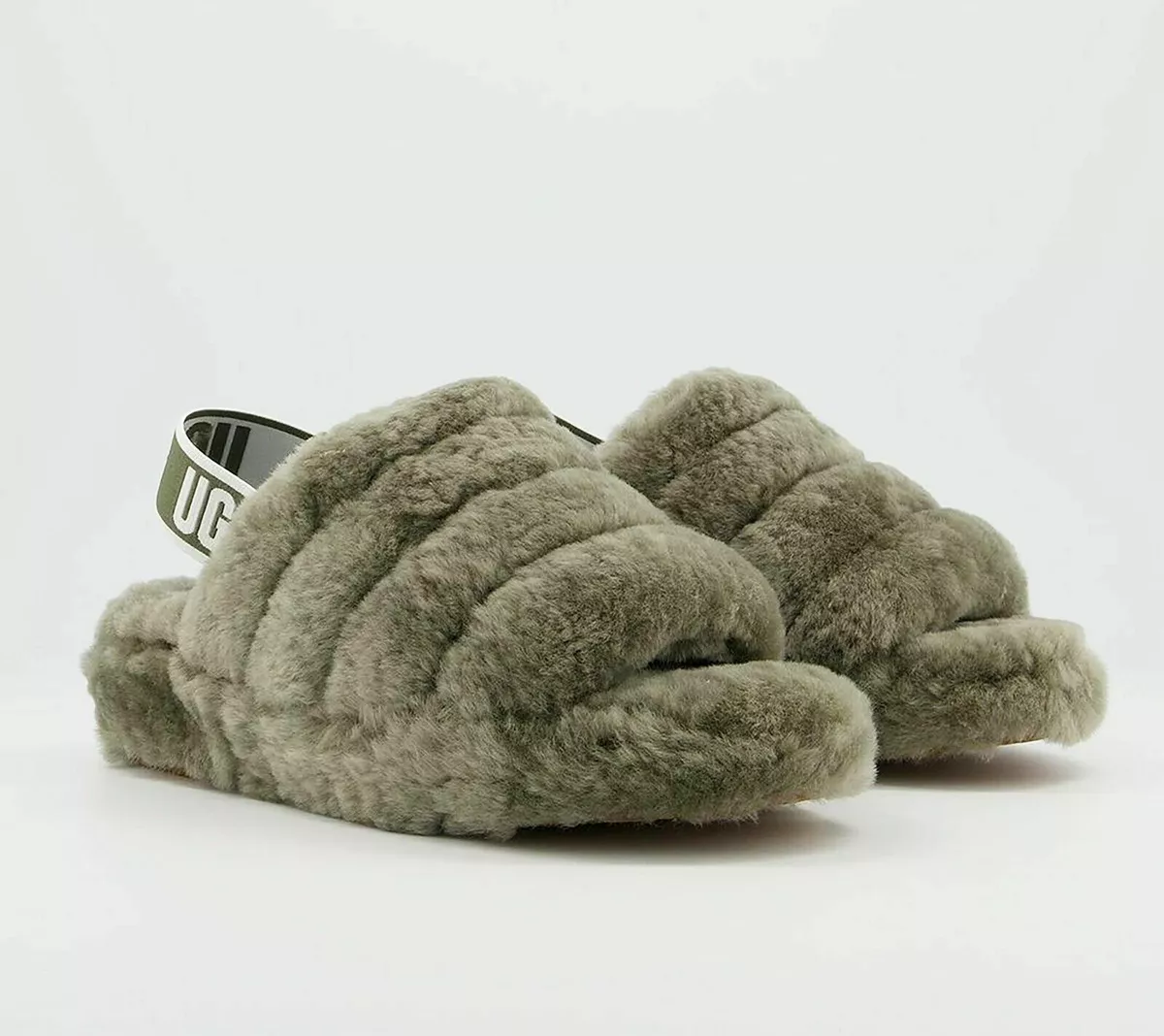 UGG Women s Fluff Yeah Slide Slipper 1095119 Burnt Olive sz 7 New