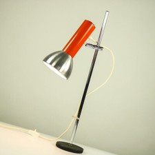 Doria Tisch Lampe Strahler Spot orange Techniker Lese Leuchte Vintage 70er Jahre