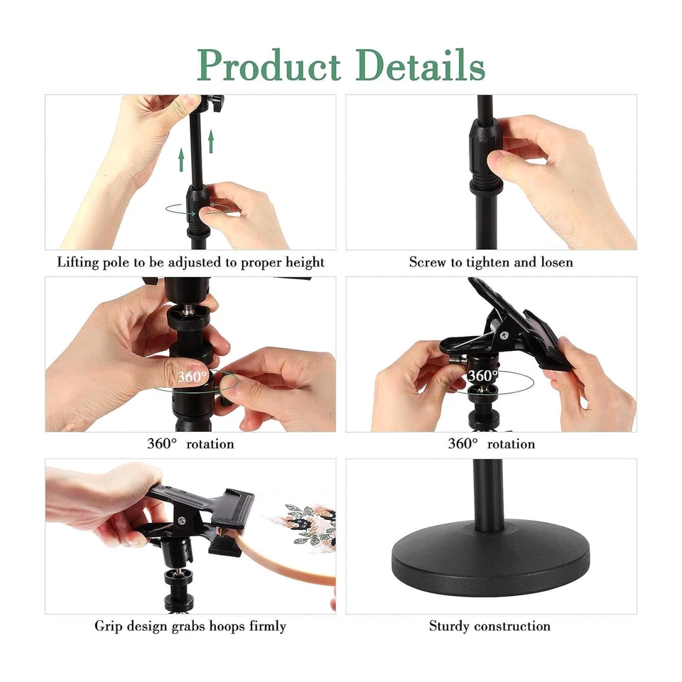 Embroidery Frame Holder Cross Stitch Stand for Square Round - Image 2 of 4