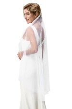 Bridal Veil 1 Tier Pearl Ivory Wedding Veil With Metal Comb veils for women w...