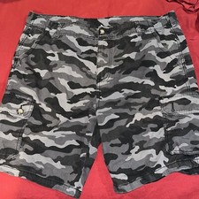 Highland Original Mens Cargo Shorts Black Gray Camouflage Size 40
