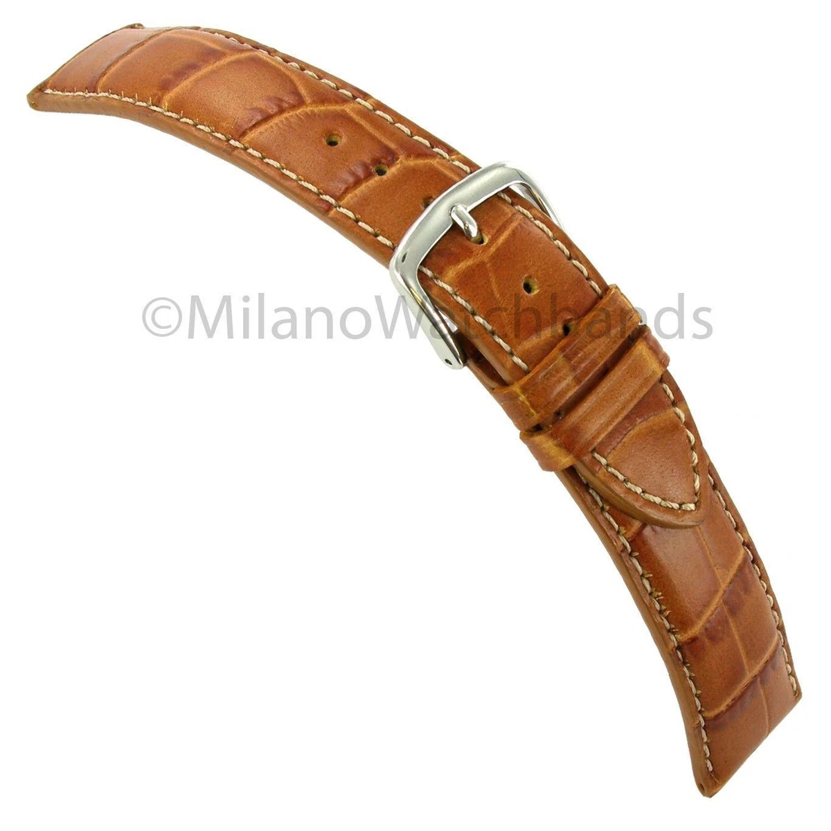 22mm Hadley Roma Tan Contrast Stitched Alligator Grain Mens Watch