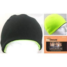 Pro Climate Hi-Vis Reversible Polar Fleece Neon Work Beanie Hat ONE SIZE