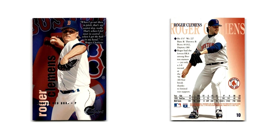 Roger Clemens 1996 Circa #10 Boston Red Sox Baseball Card NM - Image 3 of 3