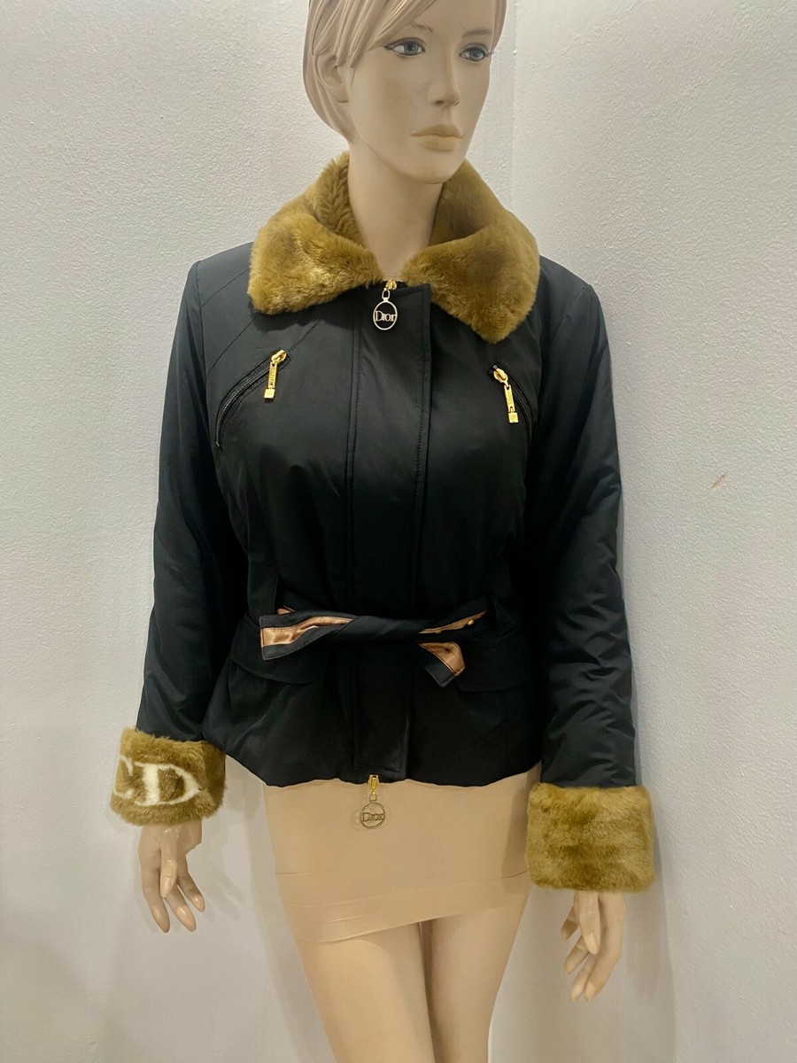 CHRISTIAN DIOR RARE VINTAGE BOMBER AVIATOR JACKET W/ FAUX CD LOGO