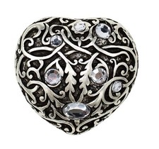 FRONHOFER G&uuml;rtelschnalle Buckle Herz Damen silber 4 cm Herzform Schnalle, Strass