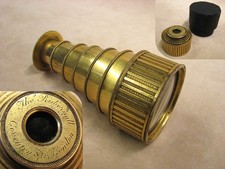 19th century Thomas Rubergall 6 draw brass monocular spyglass, circa 1820