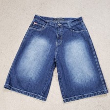 Vtg Southpole Jean Shorts 36 Blue Faded Denim Red Tab Baggy Hip Hop Jorts Y2K