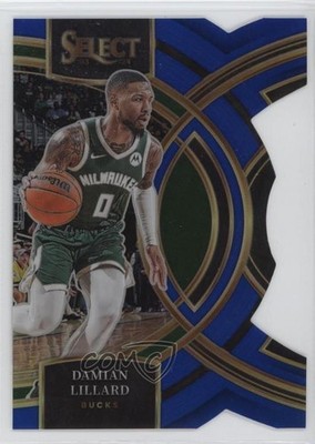 2023 Panini Select Premier Level Blue Prizm Die-Cut 47/249 Damian Lillard 13rw