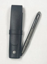 Montblanc Starwalker Midnight Black Metal Pen 105649 w/ 14309 Black Leather Case