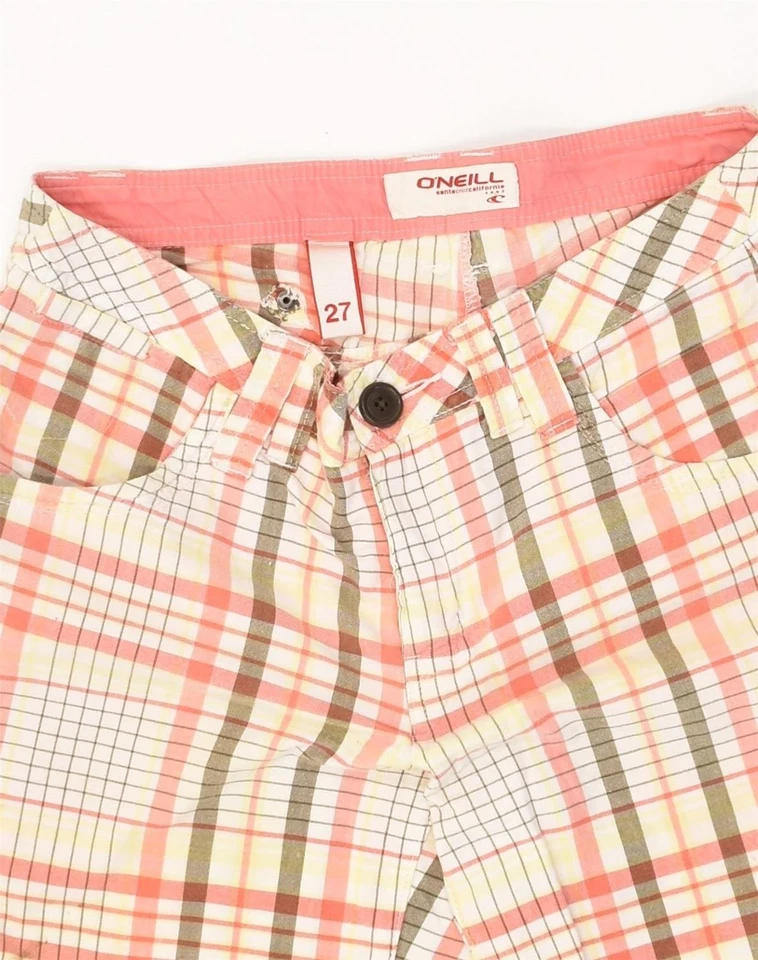 Женские шорты-чино O'NEILL W27 бежевые клетчатые хлопок VW05 - Изображение 4 из 4