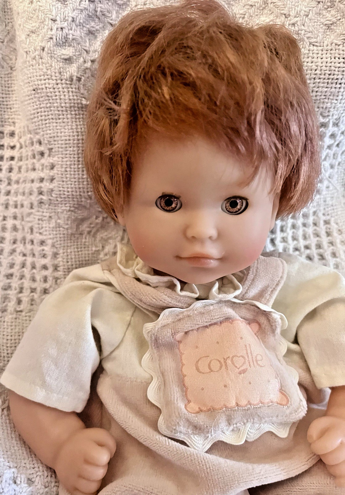 `01 Corolle Doll Youpi Calin  Ginger Hair Brown Eyes Bean Ba
