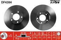 2Er Set Bremsscheiben TRW Automotive DF4384 Haima (Faw) BFF43325X BP4Y-33-25XA