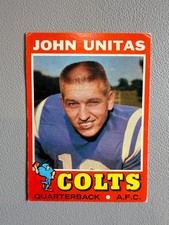 1971 Topps Football #1 Card John Unitas Quarterback Baltimore Colts NFL HOF 