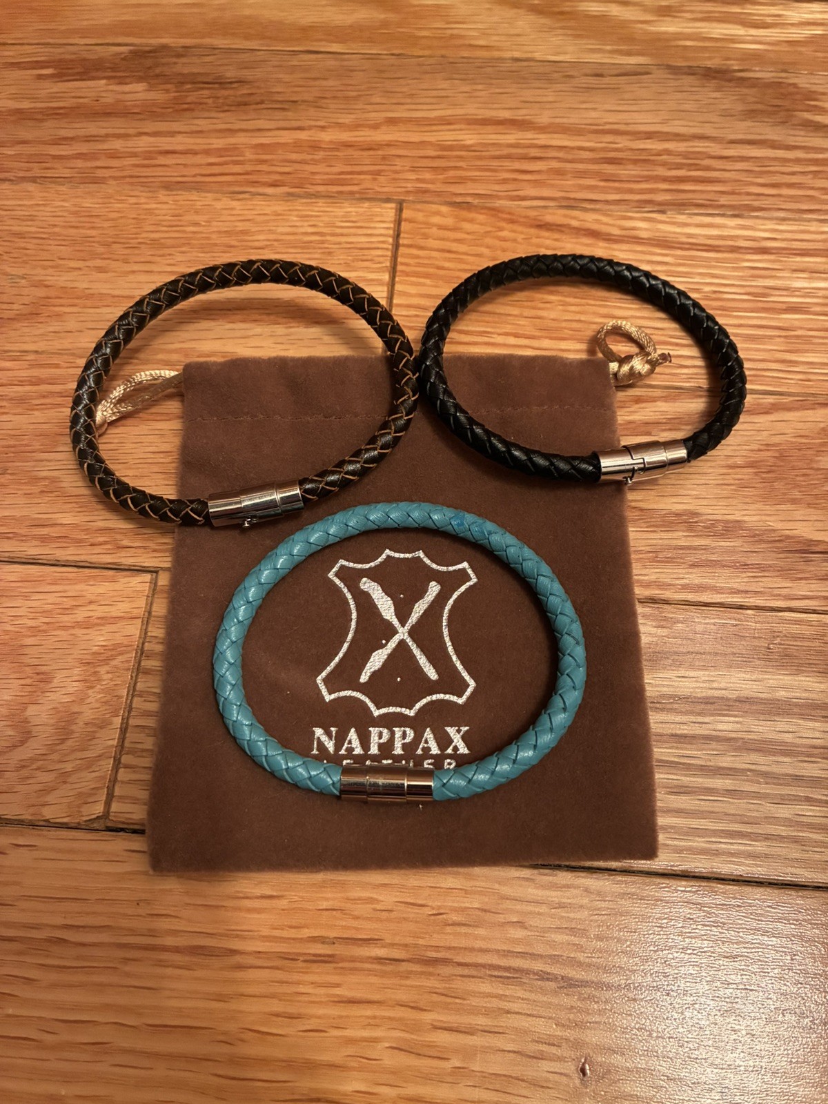 Single Wrap Leather Cuff Bracelets Stainless Stee… - image 1