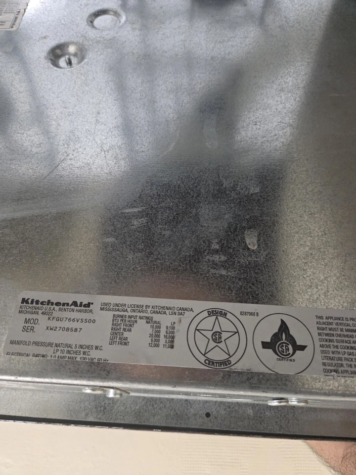 Kitchenaid KFGU766VSS00 36 Cocina Gas Acero Inoxidable Foto 2 de 4