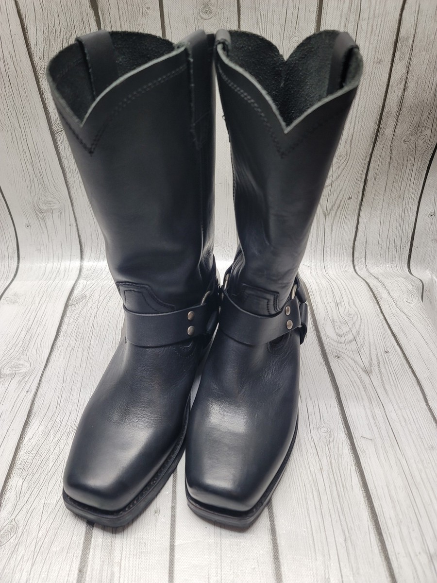 Cody James CJ9995BL Mens 9.5W Wide Black Leather Harness Biker