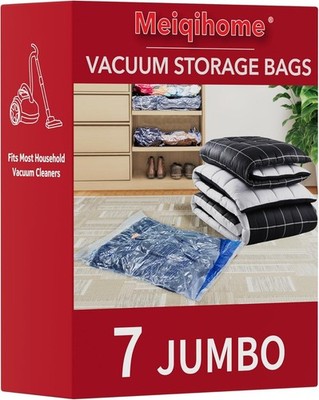 Meiqi Home 7 Jumbo Vakuum Aufbewahrungsbeutel 40''x30'' mit Handpumpe