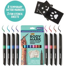 BIC Temporary Tattoo Markers, 8-Count Color Collection