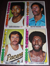 1976-77 TOPPS NBA LOT OF 4 CARDS - JUNIOR BRIDGEMAN BEARD KELLER & CORKY CALHOUN