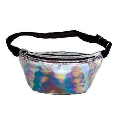 Bauchtasche holografisch silber Rave Kostüm Accessoire