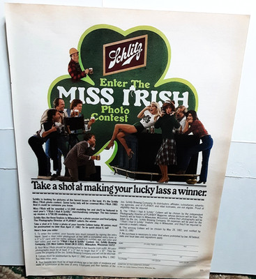 1982 Schlitz Miss Irish Photo Contest Vintage Print Ad