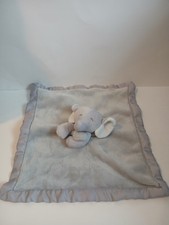 Carters Elephant Baby Lovey Security Blanket Plush Soother Gray Satin Trim
