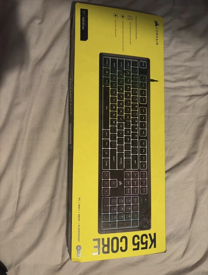 Corsair K55 Core RGB Membrane Wired Gaming Keyboard Black | eBay