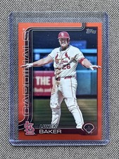 2025 Topps Udpate Series Luken Baker Cardinals US153 Orange /25