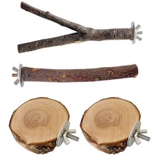 4PCS Natural Wood Bird Perches for Cage, Parrot Cage Perch Medium, 4perches