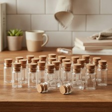 Clear Glass Jars Bottles 50 Pack Mini, Tiny, Cork Stoppers, Arts  Crafts, Pr...