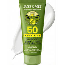Grass-Fed Tallow Mineral Sunscreen SPF 50 No White Cast Non-Nano Zinc Oxide Reef