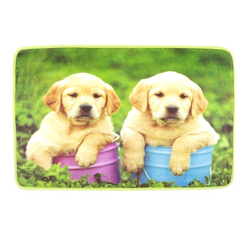 Buckets of Puppies Animal Themed Comfort Foam Decorative Floor Mat, 18 x 28 in