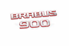 Brabus Chrome Red Badge 900 Emblem Set Rear Trunk Fender Logo Mercedes Amg