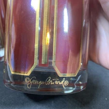 Georges Briard Signed 22 Karet Gold And Red Double Old Fashion Glasses MCM 