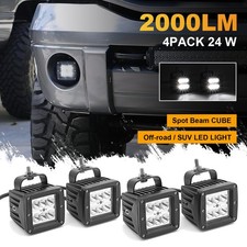 4x 24W Cube LED Fog Light Pod For Chevy Silverado 1500 2500 3500 2007+
