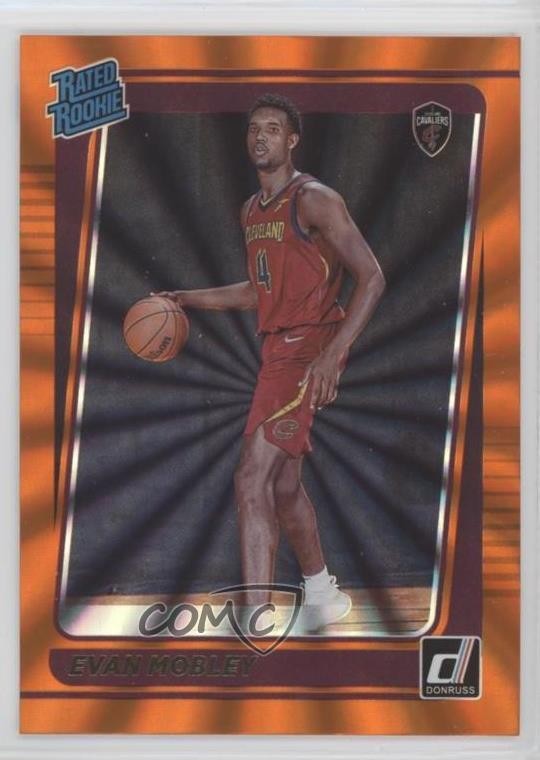 2021-22 Panini Donruss Rated Rookie Holo Orange Laser Evan Mobley #225 12jg