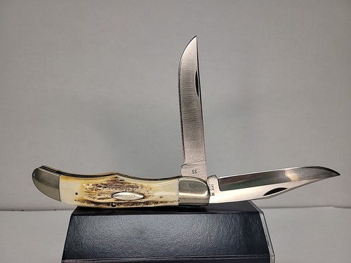 Case XX Razor Edge 5265 SAB Double Blade Carved Handle Pocket Knife! 13 ...