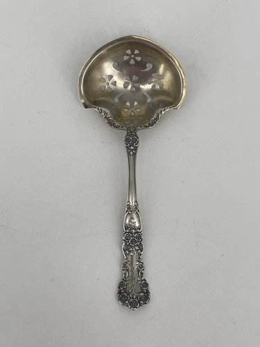 Gorham Buttercup Sterling Silver Pierced Pea Serving Spoon 0.9 oz 5.5”