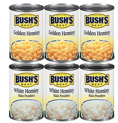 Bush s Best Golden Hominy White Hominy Corn for Mexican Recipes 15.5 Ounce