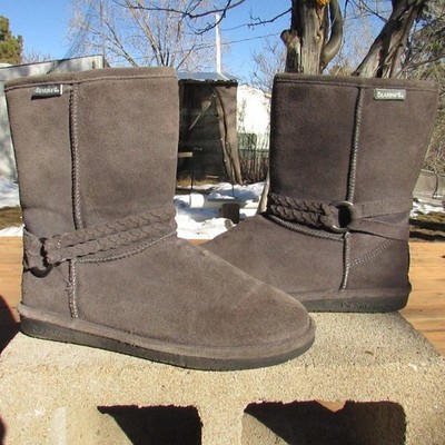 BearPaw Adele Suede Winter & Rain Boots in a brown/taupe