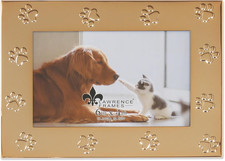 Gold Metal Picture Frame - Paw Print Design - 4X6