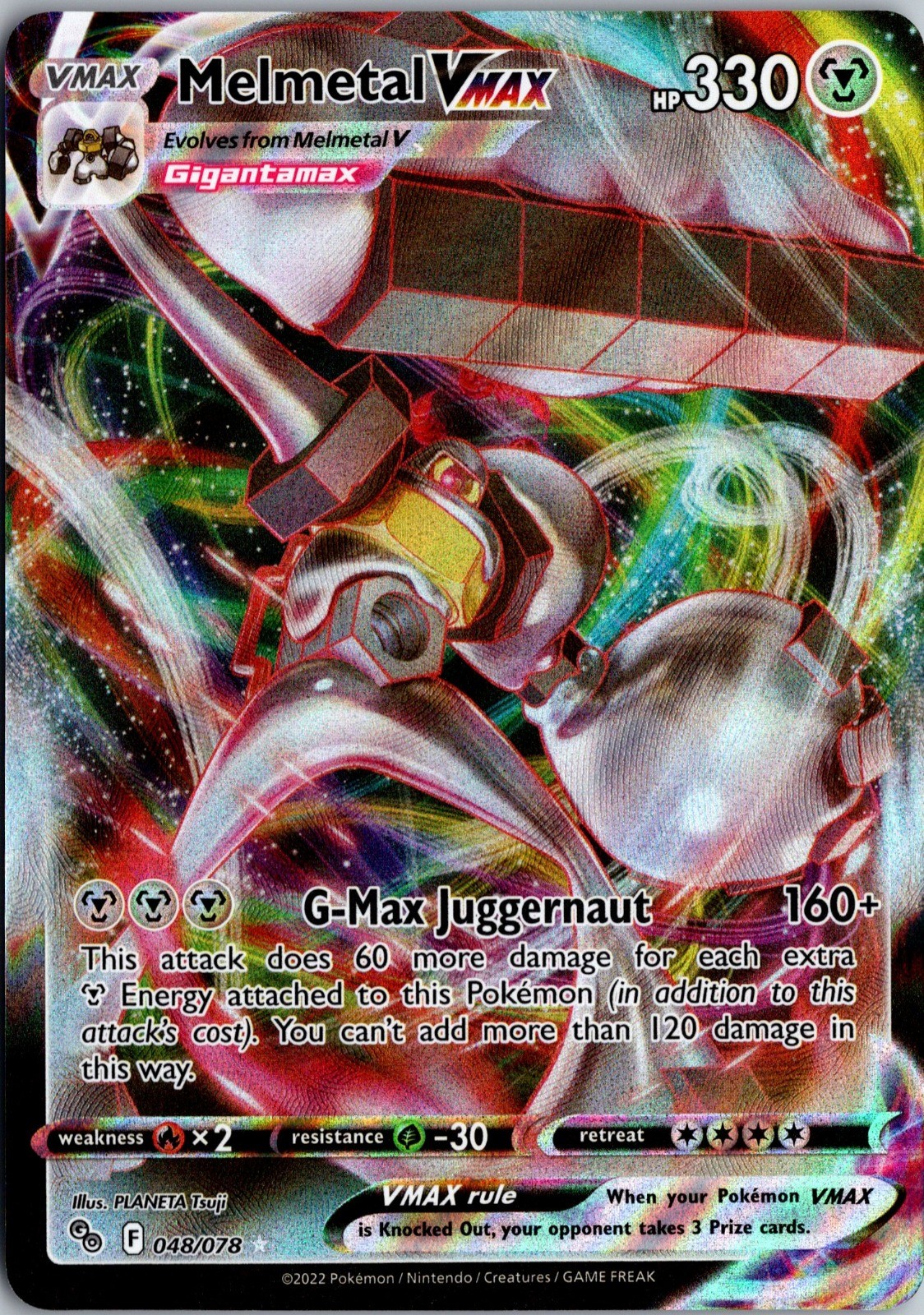 Melmetal VMAX Holo Ultra Rare Pokemon GO 048/078 NM