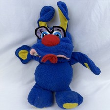 1987 Fisher Price FUNNY FREDDY 14" Plush Poseable Blue Dog Monster Vintage
