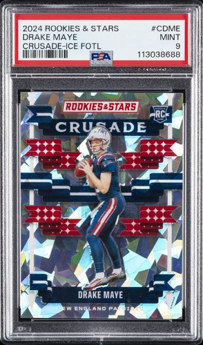 Drake Maye [Ice] #C-DME 2024 Panini Rookies & Stars Crusade card